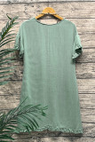 Raw Hem Ruffle Mini Dress with Side Pocket