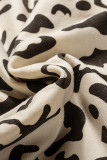 Leopard Plus Size V Neck Top And Sweatpants Lounge Set