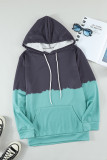 Dip-Dye Colorblock Drawstring Hoodie with Pockets