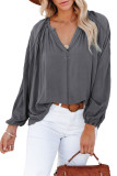Gray Split V Neck Dolman Top