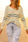 Stripe Colorblock Knit Sweater