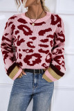 Leopard Stripes Patchwork Kniting Sweater