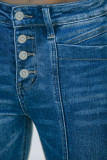 Washed Flare Jeans with Pockets