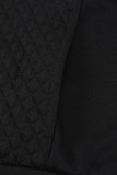 Black Quilted Patch Half Zipper Sweatshirt