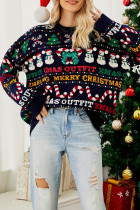 Navy Christmas Knit Pullover Sweaters