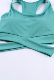 Green Crisscross Sports Bra and Leggings Set