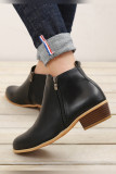 Side Zipper Short Heel Ankle Boots