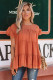 Orange Polka Dot Babydoll Style Flutter Sleeve Top