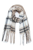 Plaid Tassel Trim Scarf MOQ 3pcs