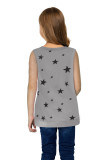 Gray Star Print Little Girl Tank