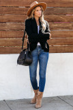 Black Cashmere Blend Convertible Cardigan