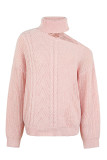 Cable Knit Cut Out Shoulder Pullover Sweaters
