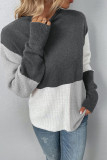 Colorblock Knitting Pullover Sweater