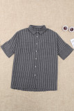 Black Short Sleeve Striped Shirt