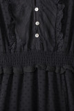Black Luminous Dawn Lace Gown