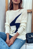 Crew Neck Hole Lightning Knit Sweater Unishe Wholesale