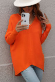 Front Back V Neck Plain Loose Pullover Sweaters