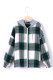 Plus Size Plaid Zipper Drawstring Hooded Shacket Coat