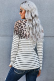 Leopard Striped Print Long Sleeve Top