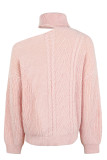 Cable Knit Cut Out Shoulder Pullover Sweaters