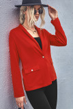 Plain Pocketed Open One Button Blazer Jackets