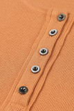 Orange Waffle Knit Henley Top