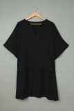 Black Chic High Low Kimono Top