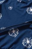 Blue Dandelion Print Little Girl Tee