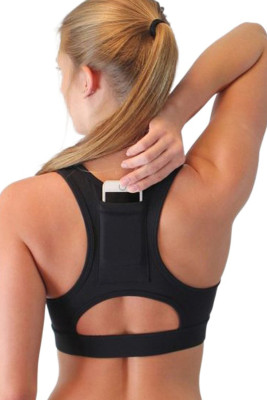 Black Back Pocket Sport Bra