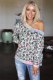 Leopard Tie-dye V Neck Sweatshirt