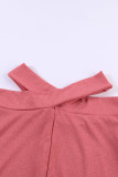 Pink Crisscross Sports Bra and Leggings Set