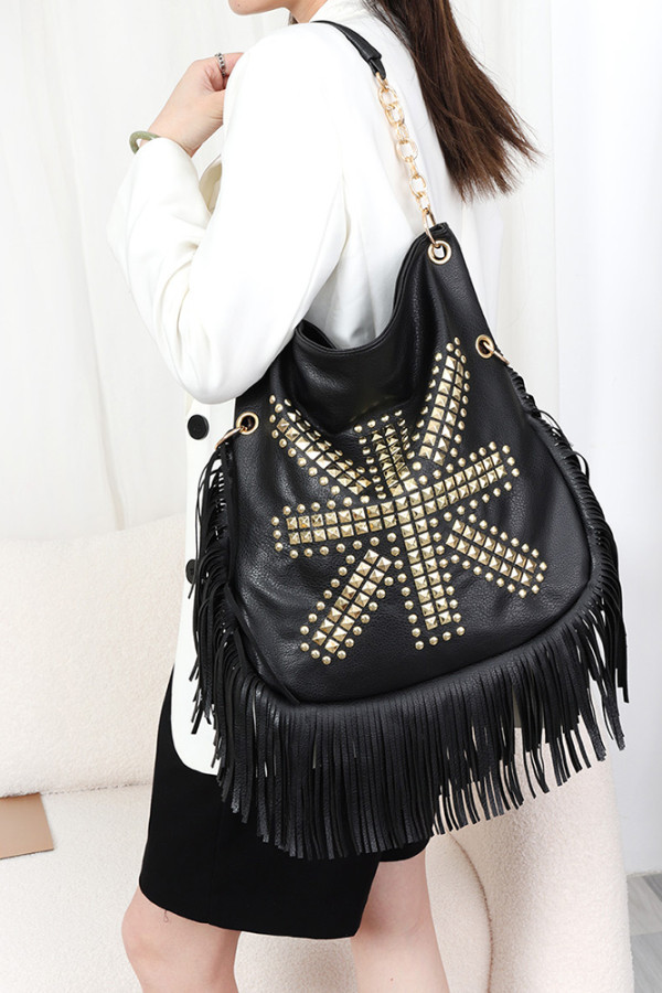 Rivet and Tassel Tote Bag Unishe Wholesale MOQ 3pcs