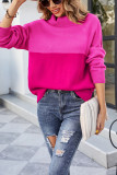 Turtle Neck Color Block Knit Sweaters