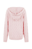 Cable Knit V Neck Hoodies Sweater