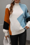 Wavy Knit Color Block Pullover Sweaters