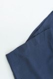 Blue Flutter Sleeve Smocked Wide Leg Jumpsuit