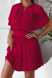 Bat sleeve Short Sleeve Ruched dress
