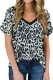 Black Collar Leopard Short Sleeve T-shirt