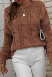 Solid Color Cable Knit Pullover Sweater Unishe Wholesale
