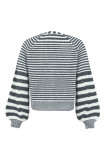 Stripe in Stripe Open Button Short Sweater Cardigans