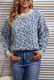 Color Leopard Knit Pullover Sweaters