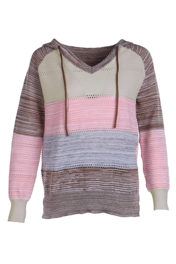 Colorblock Sweater with Hoodies