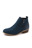 Side Zipper Short Heel Ankle Boots
