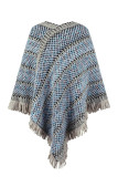 Stripes Tassle Sueplice Kimono Cape