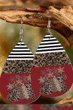 Xmas Print PU Earrings MOQ 5pcs
