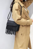 Sweet PU Leather Tassel Messenger Hand Bag MOQ 3pcs