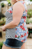 Floral & Stripes Plus Size Tank