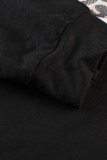 Black Into the Jungle Color Block Hoodie