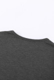 Gray Leopard Raglan Sleeve Patchwork Little Girl Sweatshirt
