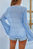 V Neck Hollow Out Bell Sleeves Sweater Unishe Wholesale